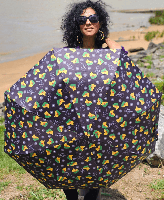 Parapluie pliant carte de la Guyane  avec ouverture et fermeture automatique