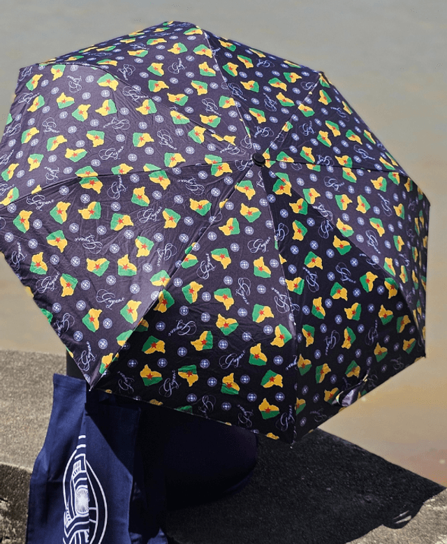Parapluie pliant carte de la Guyane  avec ouverture et fermeture automatique